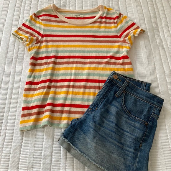 Madewell Akita Stripe Lo-Fi Shrunken Tee - Picture 2 of 11
